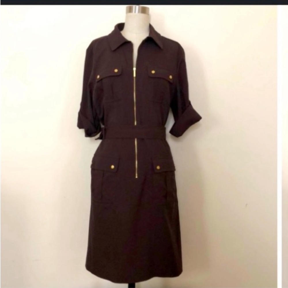 Plus Sharango Short Sleeve Button Detail Dress